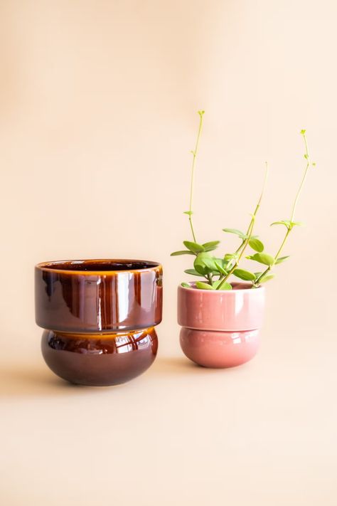 Set of 2 Flower Pots, Small and Large Pot, Mini Succulent Pot, Cactus Planter, Honey & Rose, Minimalist Pot Mini Pottery - Etsy Small Terra Cotta Pots, Greenhouse Miniature, Rose Minimalist, Rose Pot, Mini Planters, Mini Pottery, Planter Pottery, Succulents Pots, Small Terracotta Pots