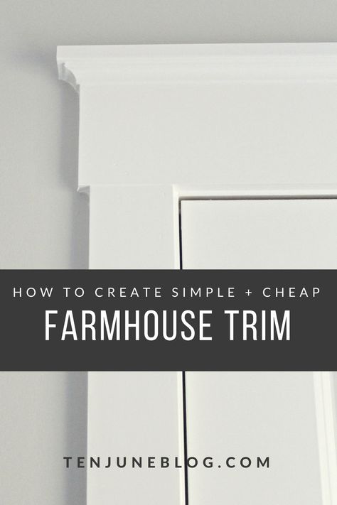 Farmhouse Molding, Trendy Flooring, Farmhouse Window Trim, Cove Moulding, Farmhouse Trim, Cheap Farmhouse, Interior Door Trim, Cheap Ideas, House Trim