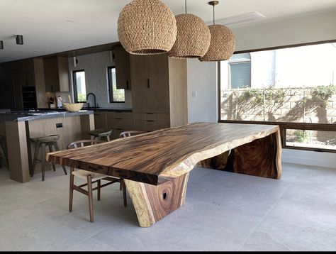 Wood Log Dining Table, Square Live Edge Dining Table, Live Edge Wood Table Dining Rooms, Live Edge Wooden Table, Live Edge Dining Table Legs Ideas, Live Edge Waterfall Table, Organic Wood Table, Live Edge Table Legs Ideas, Waterfall Dining Table