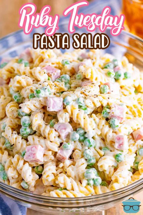 Ruby Tuesdays Pasta Salad Recipe, Award Winning Pasta Salad, Angle Hair Pasta Salad Recipes, Copycat Ruby Tuesday Pasta Salad, Different Pasta Salads, Mayonnaise Based Pasta Salad, Easy Salads For Parties Potlucks, Cold Side Salads, Ham And Pea Pasta Salad