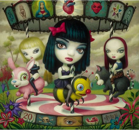 Love the artist (Mark Ryden), and love the group (Jack Off Jill). Jack Off Jill, Dark Wave, Mark Ryden, Clear Heart, Art Beat, Three Girls, Riot Grrrl, Lowbrow Art, Grey Flowers