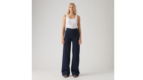 Ribcage Wide Leg Tailored Jeans - Blue | Levi's® GB Tailored Jeans, Ribcage Jeans, Levis Ribcage, Tailoring Jeans, Comme Si, Relaxed Jeans, Autumn 2024, Chino Jeans, Tailored Design