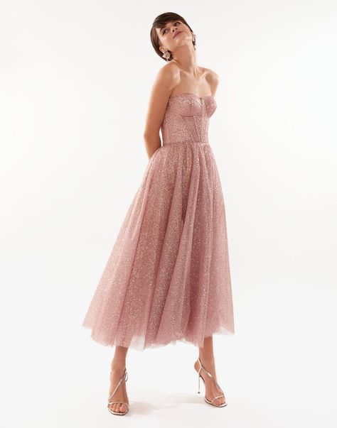 Buy【 Pink Leonie Glittery Party Dress with a Crop Top 】at ❤️ Milla Dresses ❤️ Wide size range from XXS to XXL ✈️ FREE shipping across the USA ✔️ Return in 14 days. Glittery Party Dress, Classy Midi Dresses, Strapless Party Dress, Velvet Cocktail Dress, Metallic Mini Dresses, Corset Bodice, Sleeveless Long Dress, Sleeveless Bodycon Dress, Strapless Midi Dress