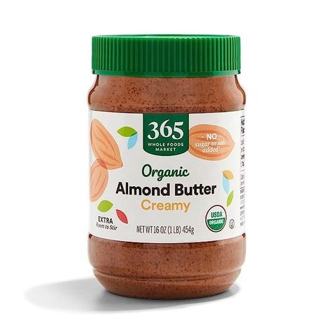 365 by Whole Foods Market, Organic Creamy Almond Butter, 16 Ounce Nuts Nutrition Facts, Ants On A Log, High Carb Fruits, Clean Breakfast, Starchy Vegetables, Whole Food Diet, Butter Spread, Nut Butters, Butter Pecan