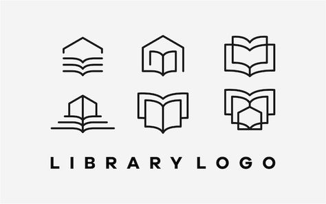 Logo library line home simple abstract | Premium Vector #Freepik #vector #art-book #education-symbol #book #education Library Logo Ideas, Book Logo Design Icons, Library Logo Design, Logo Library, Book Symbol, Education Symbol, Library Icon, Library Logo, Book Icon