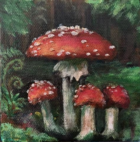 Fairy Grunge Aesthetic, Creation Art, Arte Van Gogh, Dark Green Aesthetic, Mushroom Art, Aesthetic Painting, Art Inspiration Painting, Ethereal Art, Painting Art Projects