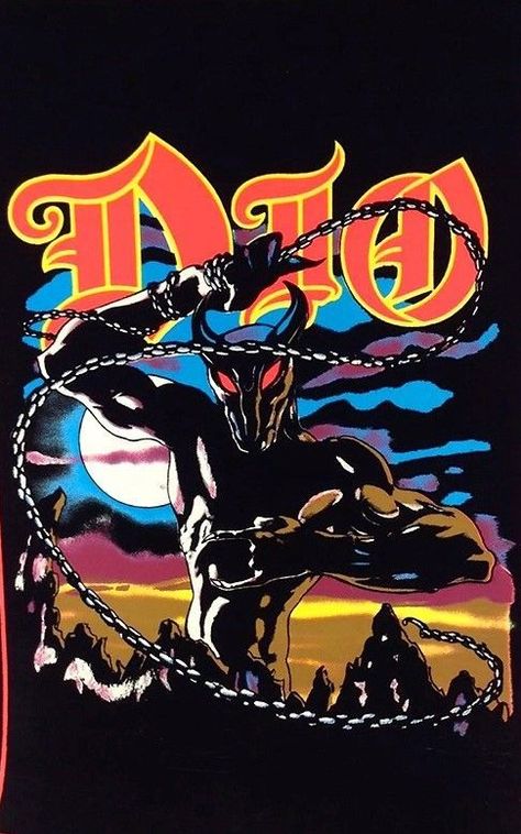 Dio Band, Heavy Metal Comic, Rock Baby Clothes, Arte Heavy Metal, Holy Diver, Slayer Band, Blacklight Posters, Rock Poster Art, Rainbow Band