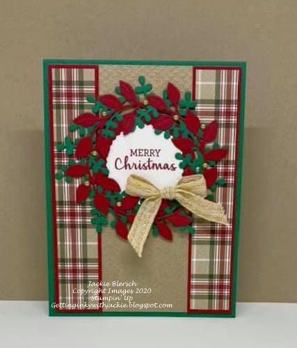 Stampin Up Weihnachten, Poinsettia Cards, Simple Christmas Cards, Homemade Christmas Cards, Stampin Up Christmas Cards, Diy Christmas Cards, Christmas Cards To Make, Wreath Christmas, Stamping Up Cards