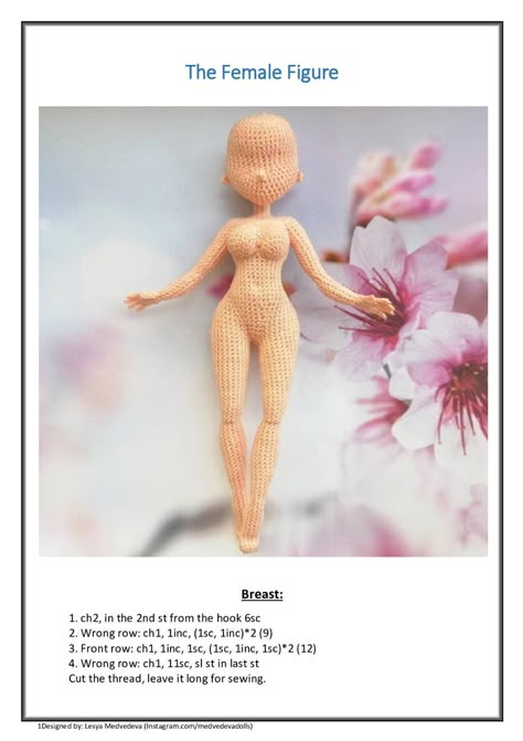 the female figure crochet pattern Crochet Bodies Free Pattern, Amigurumi Body Base, Amigurumi Doll Base Free Pattern, Crochet Doll Body Pattern Free, Doll Crochet Pattern Free, Crochet Doll Base, Amigurumi Doll Free Pattern, Crochet Figures, Crochet Barbie Patterns