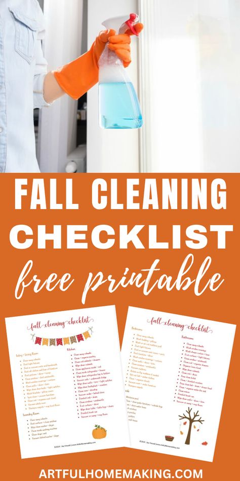 This free printable fall cleaning checklist is perfect for tidying up during this season. Home Cleaning Checklist Free Printable, Fall Cleaning Checklist Free Printable, Autumn Cleaning Checklist, Thanksgiving Cleaning Checklist, Fall Deep Cleaning Checklist, Deep Cleaning House Checklist Free Printable, House Cleaning Checklist Free Printable, Organizing Techniques, Fall Cleaning List