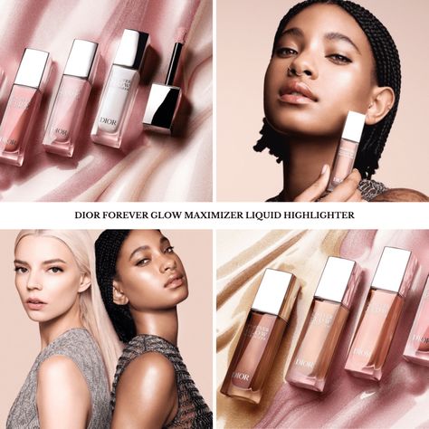 DIOR Forever Glow Maximizer Liquid Highlighter Dior Highlighter, Makeup News, Dior Forever, Different Skin Tones, Glow Effect, Liquid Highlighter, Makeup Application, Healthy Glow, Spring Season