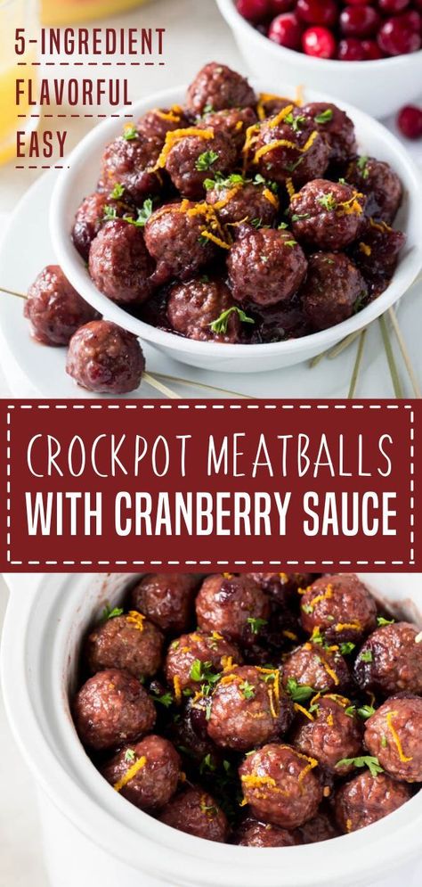 Meatballs Cranberry Sauce, Cranberry Sauce Crockpot, Cranberry Sauce Orange Juice, Meatballs With Cranberry Sauce, Easy Crockpot Meatballs, Smoked Sausages, Crockpot Meatballs, Cranberry Meatballs, Meatball Appetizer Recipe