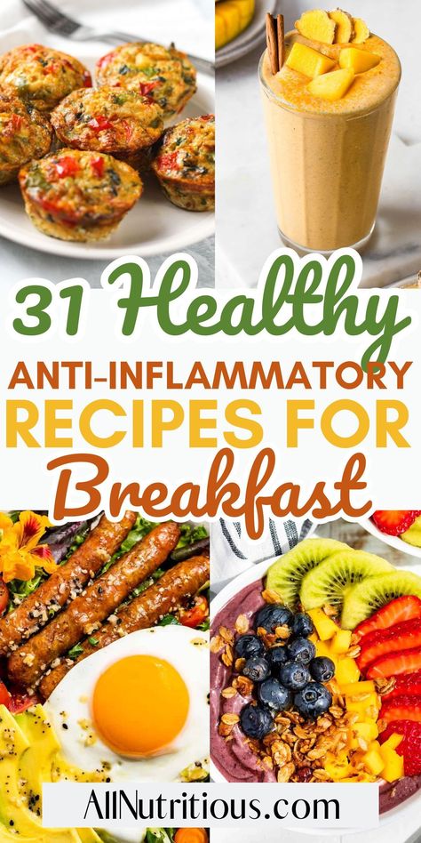 Fuel your day with our nourishing anti-inflammatory breakfasts, perfect for your healthy meal plan! Explore easy breakfast ideas to support your anti inflammatory diet, providing a delicious start to your morning routine. Low Inflammatory Breakfast, Inflammation Diet Breakfast, Anti Immflamatory Breakfast, Holistic Diet Recipes, Antiinflammatory Meals Breakfast Easy, Non Inflammatory Breakfast, Hashimotos Disease Diet Recipes Breakfast, Breakfast Ideas For Gut Health, Antiinflammatory Meals Lunch