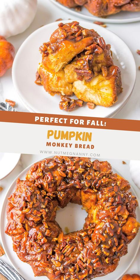 Caramel Pumpkin Pull Apart Bread, Granny's Monkey Bread Recipe, Pumpkin Biscuit Monkey Bread, Monkey Bread Pumpkin, Sweet Potato Monkey Bread, Pumpkin Monkey Bread With Canned Biscuits, Recipes Made With Canned Biscuits, Pumpkin Spice Monkey Bread Muffins, Fall Monkey Bread