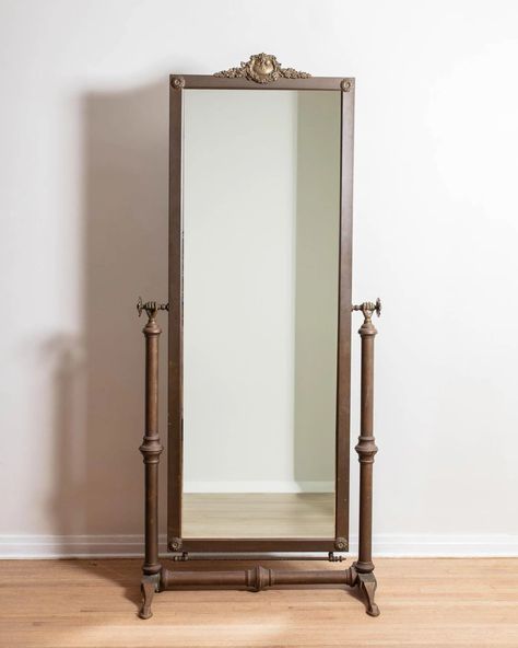 Antique Bronze Standing Cheval Mirror W/ Hand Details - Etsy 1960 Furniture, Vintage Furniture Antique, Painted Wooden Boxes, Intricate Art, Cheval Mirror, Coffee Table Trunk, Bronze Mirror, Bronze Patina, Ottoman Set