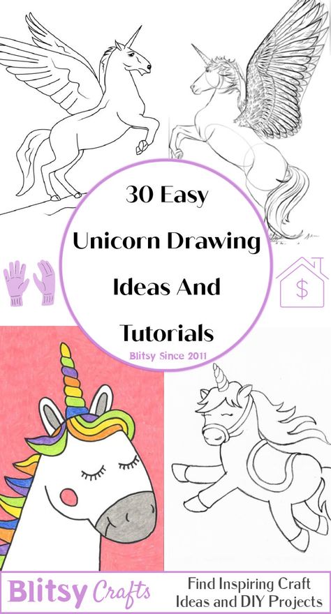 How To Draw A Unicorn, Unicorn Drawing Ideas, Unicorn Drawing Sketches, Simple Unicorn Drawing, Unicorn Drawing Easy, How To Draw Unicorn, Sketch Guide, Unicorn Drawings, Unicorn Doodle