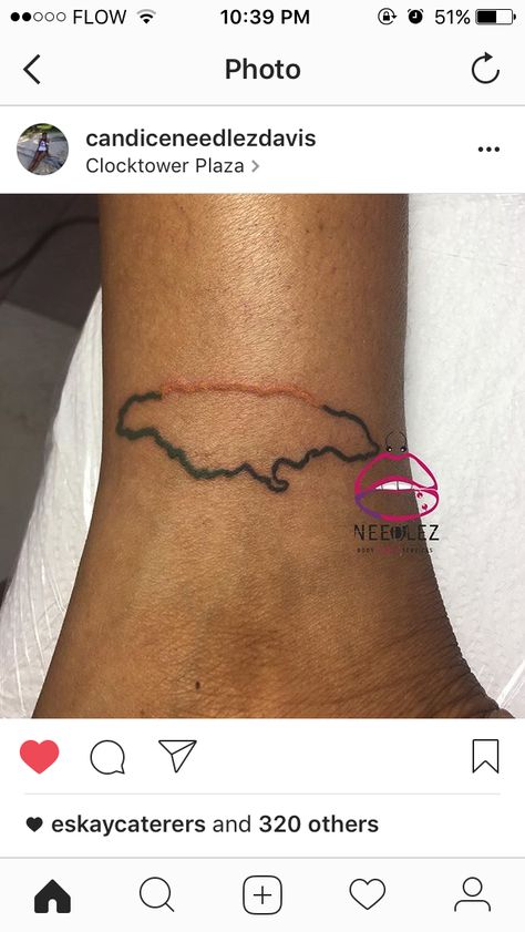 Jamaica Tattoo Ideas, Jamaica Tattoo, Jamaican Tattoos, Minimal Tattoos, Tattoos Simple, Stitch Tattoo, Cross Tattoo For Men, Map Tattoos, Small Tattoos Simple