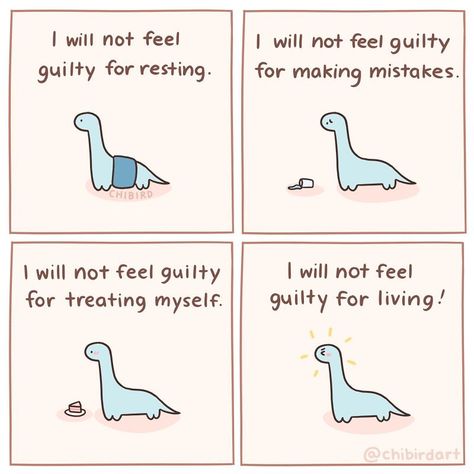 Little dino says no needless guilt! We should be allowed to live our lives without feeling guilty about everything! #dinosaur #webcomic… | Instagram The Key To Happiness, Feeling Guilty, Key To Happiness, Mental And Emotional Health, Self Care Activities, Emotional Health, Pretty Words, Get Up, Self Esteem