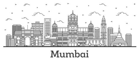 Outline Mumbai India City Skyline with Historic Buildings Isolated on White. Mumbai Skyline, City Outline, Skyline Drawing, Skyline Artwork, City Skyline Silhouette, Travel Art Journal, Photoshop Tutorial Photo Editing, Mumbai City, Astrology Art