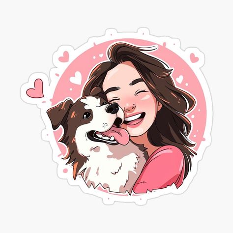 #Cuteanimecharacter  #Cuteanime #Anime   #Animeideas #Animedesign #Animedrawing Cute Border Collie Drawing, Dog And Girl Illustration, Girl With Dog Drawing, Girl With Dog Illustration, Cute Dogs Drawing, Dog Character Illustration, Dog With Girl, Dog Art Drawing, Dog Art Illustration