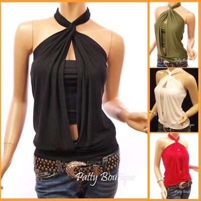 HALTER ruched Art Clothes, Cute Tops, Look Fashion, Passion For Fashion, Halter Top, Tank Top Fashion, Dress To Impress, Open Back, Cool Outfits