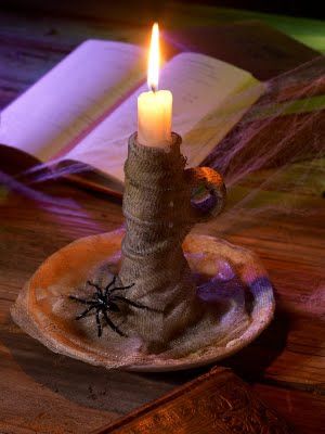 Mummy Wrapped Candle #halloweendiy Halloween Witch Crafts, Diy Halloween Candle Holders, Mummy Candles, School Props, Halloween Candles Diy, Witch Crafts, Wizard School, Candle Ideas, Candle Wrap