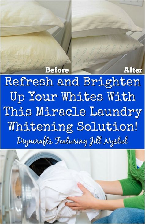 Refresh and Brighten Up Your Whites With This Amazing DIY Whitening Solution… Cleaning Recipes, Laundry Whitening, How To Whiten Clothes, Brighten Whites, White Laundry, Homemade Laundry Detergent, Diy Cleaning Solution, Diy Laundry, Dishwasher Detergent