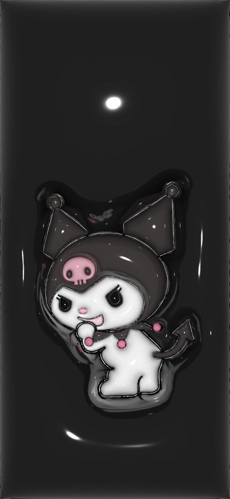 3d Lockscreen Black, 3d Kuromi Wallpaper, Puffy Wallpaper Black, 3d Kuromi, Puffy Wallpaper, Kuromi Wallpaper, Sanrio Wallpapers, Wallpaper Plain, Bow Wallpaper