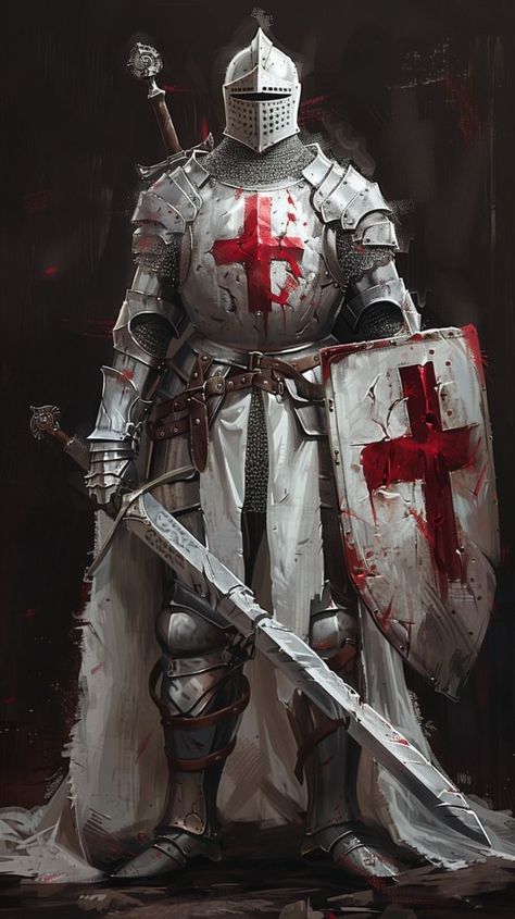 Templar Knight Art, Templar Knight Tattoo, Crusader Wallpaper, Temple Knights, Templar Knights, Marshmello Wallpapers, Templar Knight, Crusader Cross, Anime Knight