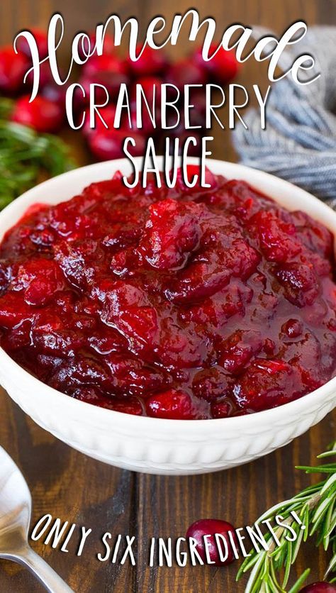 Homemade Cranberry Sauce Recipe, Fresh Cranberry Recipes, Best Cranberry Sauce, Easy Cranberry Sauce, Cranberry Orange Sauce, Dinner Then Dessert, Thanksgiving Food Sides, Homemade Cranberry Sauce, Cranberry Sauce Recipe