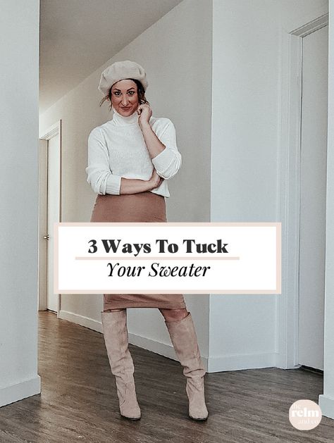 Sweater Tricks, Turtleneck Sweater Outfit, Sweater Over Dress, Look Expensive On A Budget, Creating A Capsule Wardrobe, Skirt Accessories, Friendly Outfits, Bulky Sweaters, Work From Home Outfit