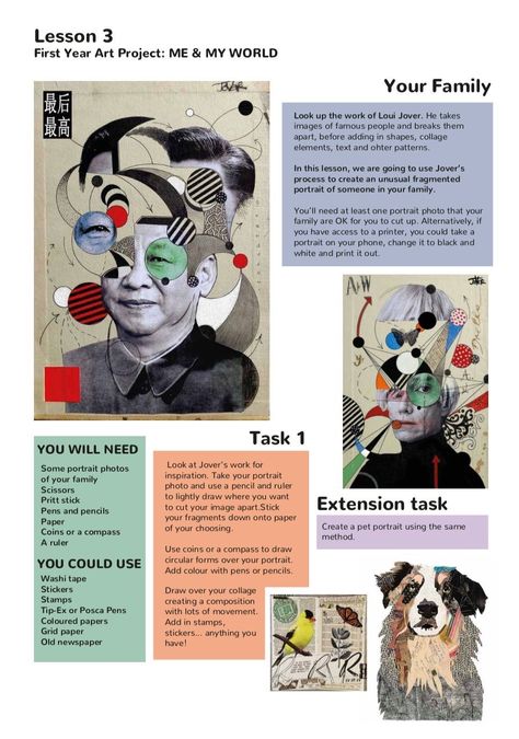 Art Lessons For Fifth Grade, Artists For Identity, Collage Projects High School, Ks3 Art Ideas, Color Theory Lessons High School, High School Advanced Art, High School Self Portrait Project, Year 9 Art Projects, High School Graphic Design Projects