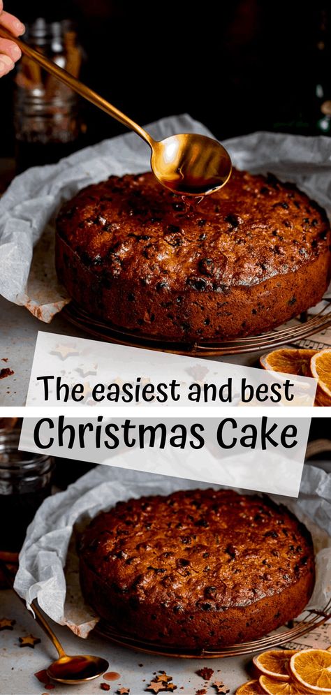 Alcohol Free Christmas Cake, Christmas Fruitcakes, Xmas Cake Recipes, Moist Fruit Cake Recipe, Best Christmas Cake Recipe, Best Christmas Cake, Easy Christmas Cake Recipe, Easy Christmas Cake, Fruit Cake Recipe Easy