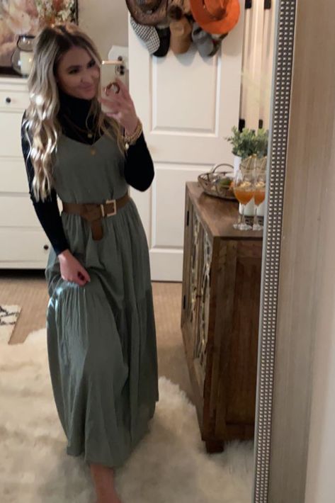 Maxi Dress With Shirt On Top, Layering Maxi Dress Outfit, Long Dress With Sweater Over It, Maxi Dress And Cardigan Outfit, Maxi Dress With Sweater Over It, Fall Maxi Dress Outfit, Maxi Dress Winter Outfit, Maxi Dress With Sweater, Dress With Sweater Over It