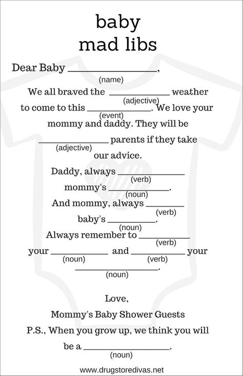 Looking for baby shower games? You'll love this DIY Baby Shower Mad Libs (with free printables) from www.drugstoredivas.net. Baby Shower Girl Cake, Baby Shower Mad Libs, Apartment Front, Diy Baby Shower Games, Free Baby Shower Games, Free Baby Shower, Mad Libs, Trendy Baby Shower Ideas, Baby Shower Invitaciones