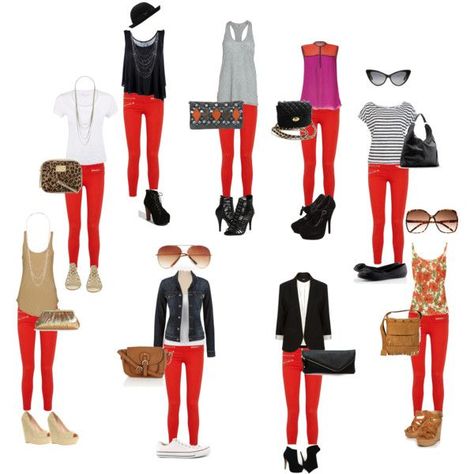 Red Pants Business Outfit, Red Pants Outfit Work Summer, What To Wear With Red Pants, Outfits Pantalon Rojo, Outfits Con Color Rojo, How To Style Orange Pants, Red Pants Outfit Spring, Pantalon Rojo Outfit, Red Pants Outfit Summer