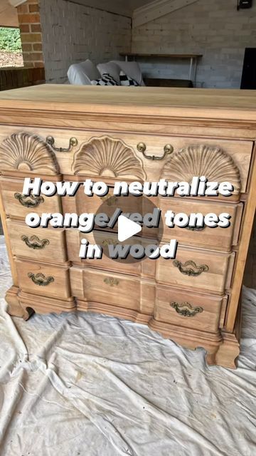 Paint Colors To Tone Down Orange Wood, How To Get Orange Out Of Wood, Wood Conditioner Before Stain, Restore A Finish Before And After, Remove Orange Tones From Wood, Paint Washing Wood, Grey Washed Wood, Green Wood Stain, Orange Cabinets