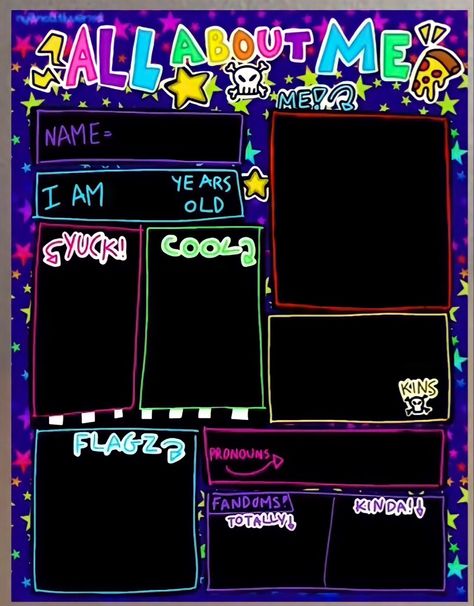 *not mine* by nyancatluverxD or xx_codezombie_xx Scene Kid Art, About Me Template, Character Sheet Template, Scene Core, Emo Art, Tweek Y Craig, Drawing Prompt, Scene Kids, Scene Emo