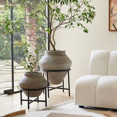 Flower Pots & Planters | West Elm Restoration Hardware Tree Pot, Large Modern Indoor Planter, Crate And Barrel Sphere Planter, Large Ceramic Planters Overstock, West Elm Planter, Contemporary Planters, Urn Planters, Indoor Outdoor Planter, Planter Design