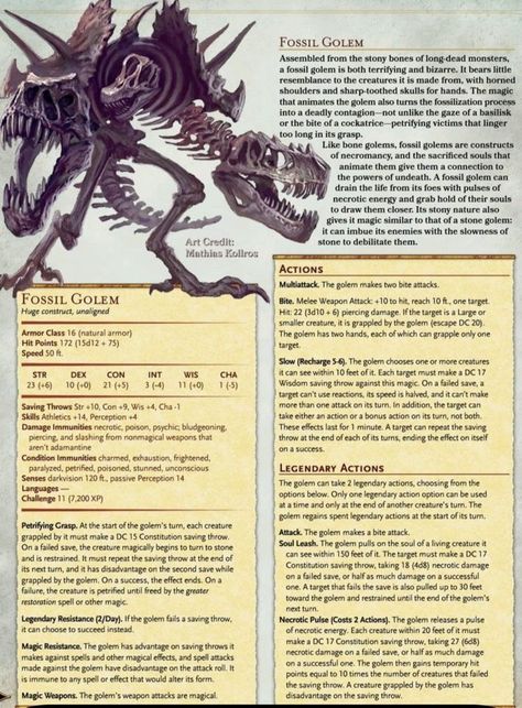 Dinosaurs Dnd 5e, Dnd Tree Monster, Undead Stat Block, Dnd Monsters Concept Art, Dnd Low Level Monster, Aracokra Dnd Art, Dungeons And Dragons Creatures, Dungeons And Dragons Homebrew Monsters, Dnd Monster Ideas