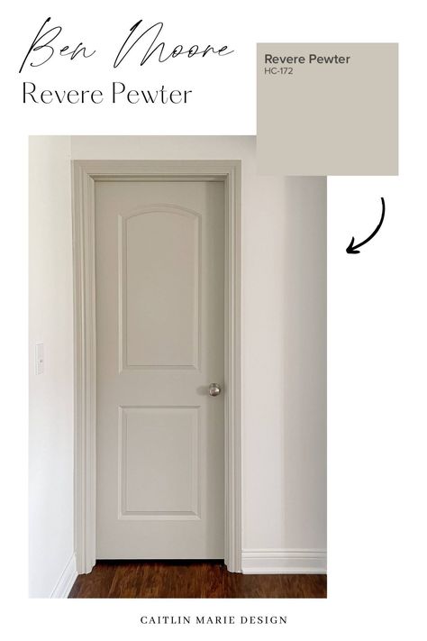 Painted Door And Trim Same Color, Transitional Wall Colors, Different Door Colors Interior, Doors And Trim Same Color As Walls, Trim Colors With White Walls, Best Board And Batten Paint Color, Benjamin Moore Hazy Skies Cabinets, Updated Trim Ideas, No Molding Around Doors