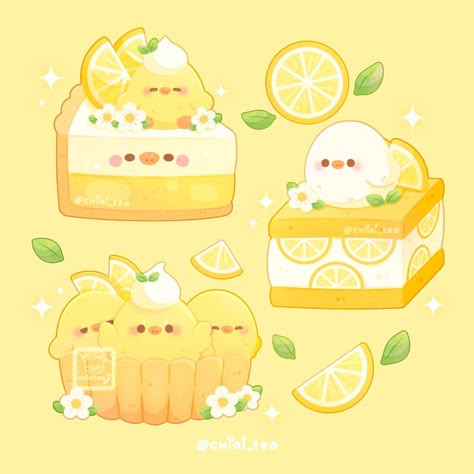 Who wants some lemony desserts? 😎🍋 I’m a big fan of lemon desserts / anything citrusy in general 😌 Are you?? — For the citrus squeeze pr… | Instagram Lemon Food Art, Cute Food Animals Drawings, Cute Yellow Drawings, Yellow Anime, Lemon Drawing, Chibi Food, Inspirational Digital Art, Lemon Art, Spirit Animal Art