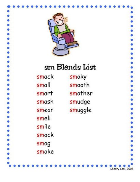 sm Blends List - Carl's Corner Teaching Spelling Rules, Speech Therapy Activities Elementary, English Language Learning Activities, Word Family List, Phonics Blends, Kindergarten Phonics Worksheets, Study English Language, Phonics Programs, Teaching Spelling