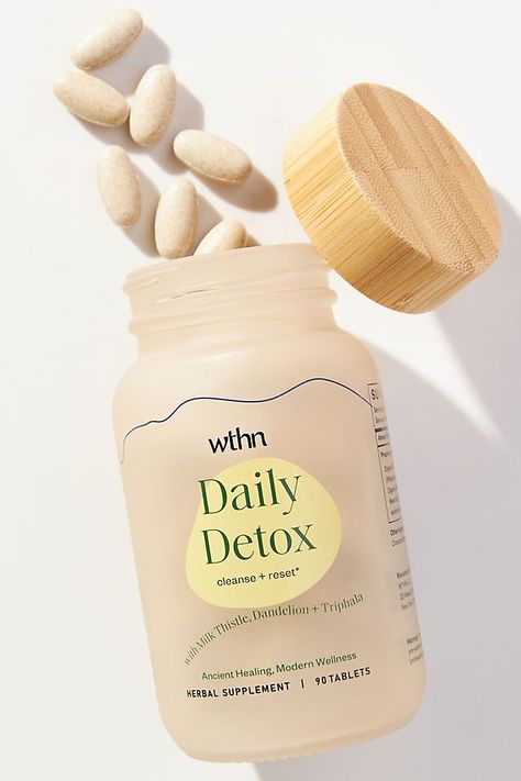 WTHN Daily Detox Supplement Healthy Gut Diet, Vitamin Brands, Detox Supplements, Supplements Packaging, Organic Milk, Beauty Supplements, Reset Button, Body Milk, Milk Thistle