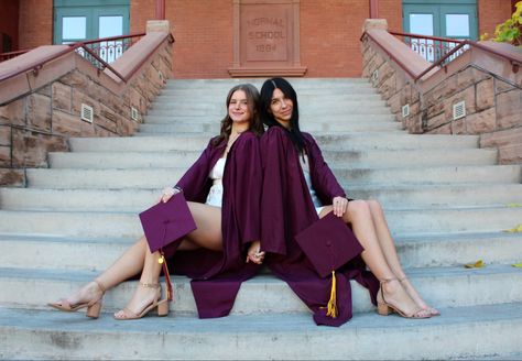 asu. asu graduation pictures. graduation. college graduation. grad pics. asu grad pics. bestie grad pics. arizona state university. arizona state. Besties Graduation Pictures, Arizona State Graduation Pictures, Graduation Picture Ideas Friends, Graduation Duo Poses, Sisters Graduation Pictures, Duo Grad Pics, Graduation Pictures With Best Friend, Graduation Picture Ideas With Friends, Manifesting Graduation