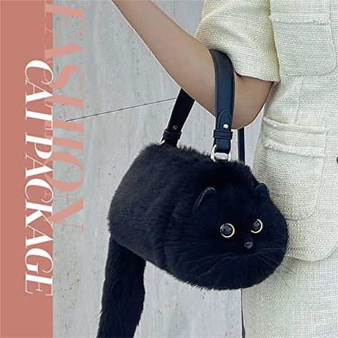 Black Cat Bag, Fluffy Black Cat, Cat Handbags, Cat Purse, Cute Black Cat, Clive Christian, Cat Bag, Cute Black Cats, Travel Shopping