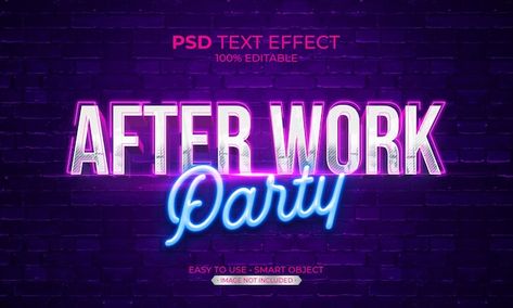 After work party text effect | Premium Psd #Freepik #psd #neon-bar #neon-effect #neon #3d-neon Candle Illustration, Neon Text, Event Flyer Templates, Typography Poster Design, Banner Template Design, Halloween Illustration, Work Party, Halloween Backgrounds, Game Logo