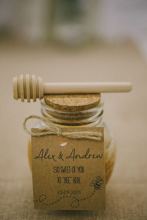 Tropical Wedding Favor, Honey Jar Favors, Wedding Favors Ideas, Honey Bee Theme, Reception Planning, Wedding Favour Jars, Honey Favors, Bottle Opener Favors, Honey Wedding Favors