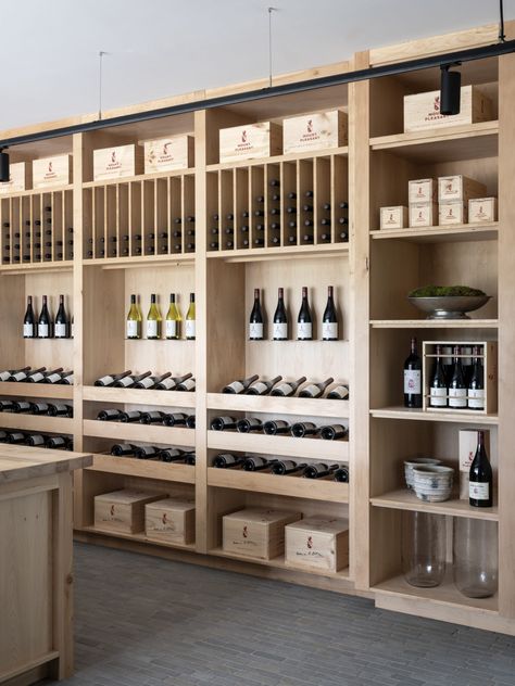 Bottle Shop Interior, Wine Store Design Shop Interiors, Scandinavian Wine Cellar, Small Wine Room, Winery Interior, Luxury Wine Cellar Storage, Understair Wine Store, Small Store Design, Wine Shop Interior