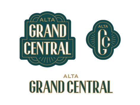 Grand Central by Alisa Blanter on Dribbble Ornate Logo Design, Art Deco Logo Design Brand Identity, Art Deco Logo Design, Art Deco Branding, Art Deco Packaging, Art Deco Graphic Design, Art Deco Type, Art Deco Logo, Art Deco Graphics